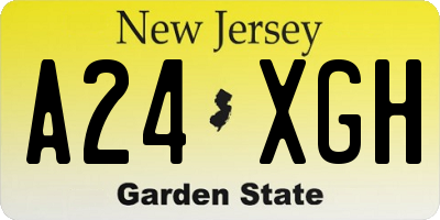 NJ license plate A24XGH