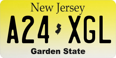 NJ license plate A24XGL