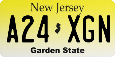 NJ license plate A24XGN