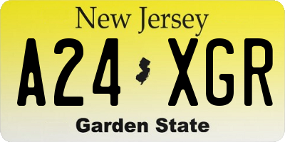 NJ license plate A24XGR