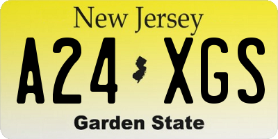 NJ license plate A24XGS