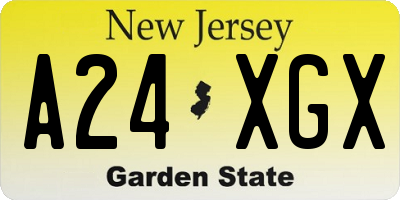 NJ license plate A24XGX