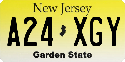 NJ license plate A24XGY