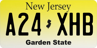 NJ license plate A24XHB