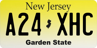 NJ license plate A24XHC