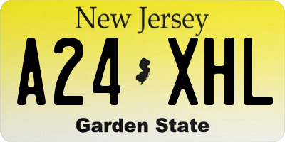 NJ license plate A24XHL