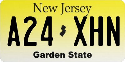 NJ license plate A24XHN