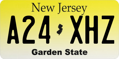 NJ license plate A24XHZ