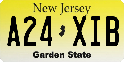 NJ license plate A24XIB