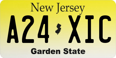 NJ license plate A24XIC