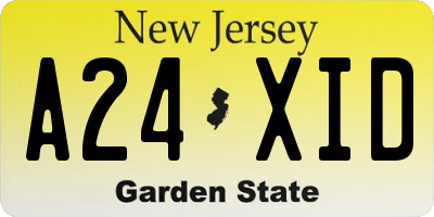 NJ license plate A24XID