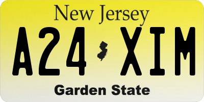 NJ license plate A24XIM