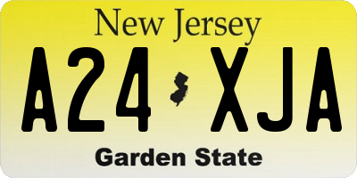 NJ license plate A24XJA