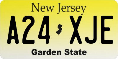 NJ license plate A24XJE