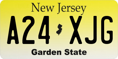 NJ license plate A24XJG