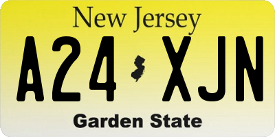 NJ license plate A24XJN