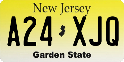 NJ license plate A24XJQ