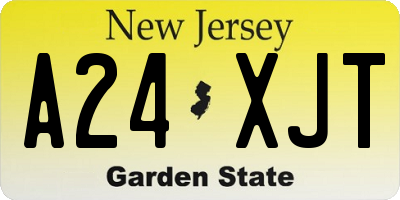 NJ license plate A24XJT