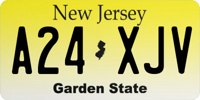 NJ license plate A24XJV