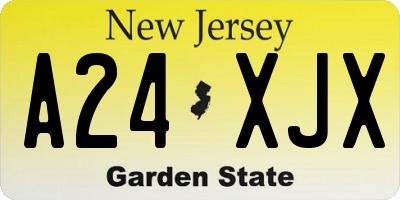 NJ license plate A24XJX