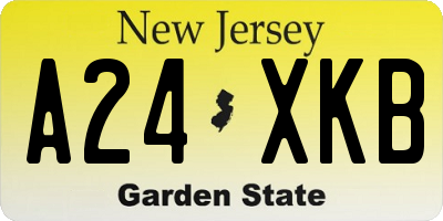 NJ license plate A24XKB