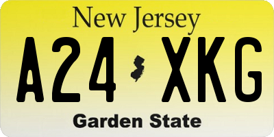 NJ license plate A24XKG