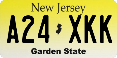 NJ license plate A24XKK