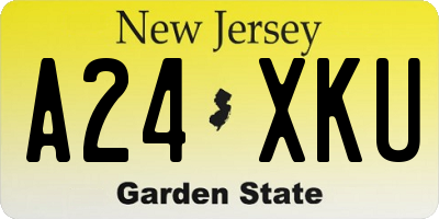 NJ license plate A24XKU