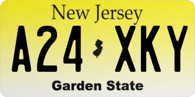 NJ license plate A24XKY