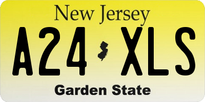 NJ license plate A24XLS