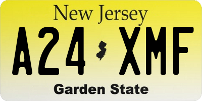 NJ license plate A24XMF