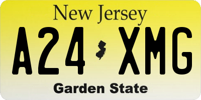 NJ license plate A24XMG