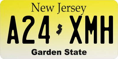 NJ license plate A24XMH
