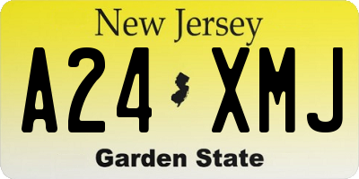 NJ license plate A24XMJ
