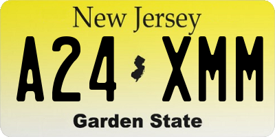 NJ license plate A24XMM
