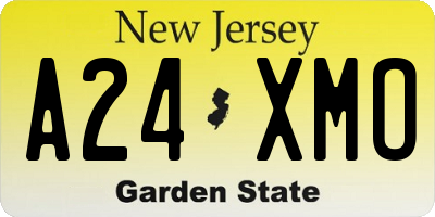 NJ license plate A24XMO