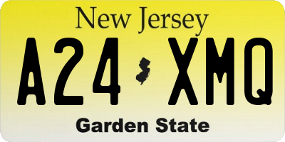 NJ license plate A24XMQ