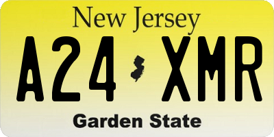 NJ license plate A24XMR