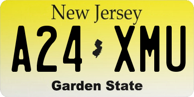 NJ license plate A24XMU
