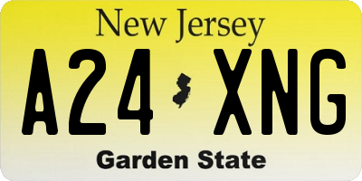 NJ license plate A24XNG