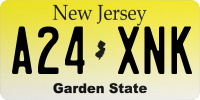 NJ license plate A24XNK