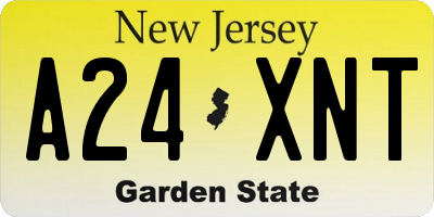 NJ license plate A24XNT