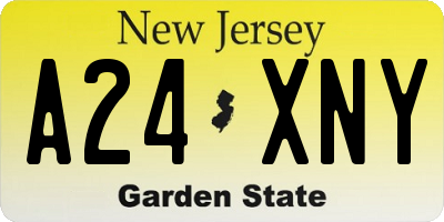 NJ license plate A24XNY