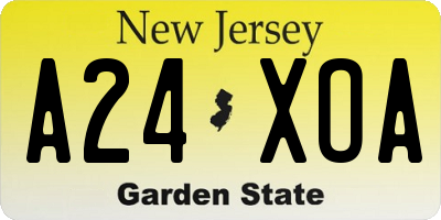 NJ license plate A24XOA