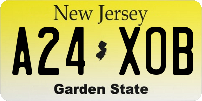 NJ license plate A24XOB