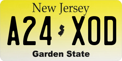 NJ license plate A24XOD