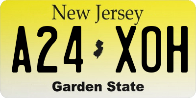 NJ license plate A24XOH