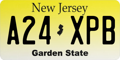 NJ license plate A24XPB
