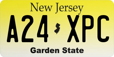 NJ license plate A24XPC