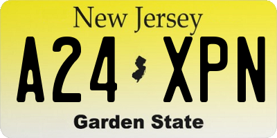NJ license plate A24XPN